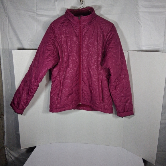White Sierra Lined Floral Fuschia/Pink Barbiecore Women's Puffer Jacket M - Picture 9 of 12